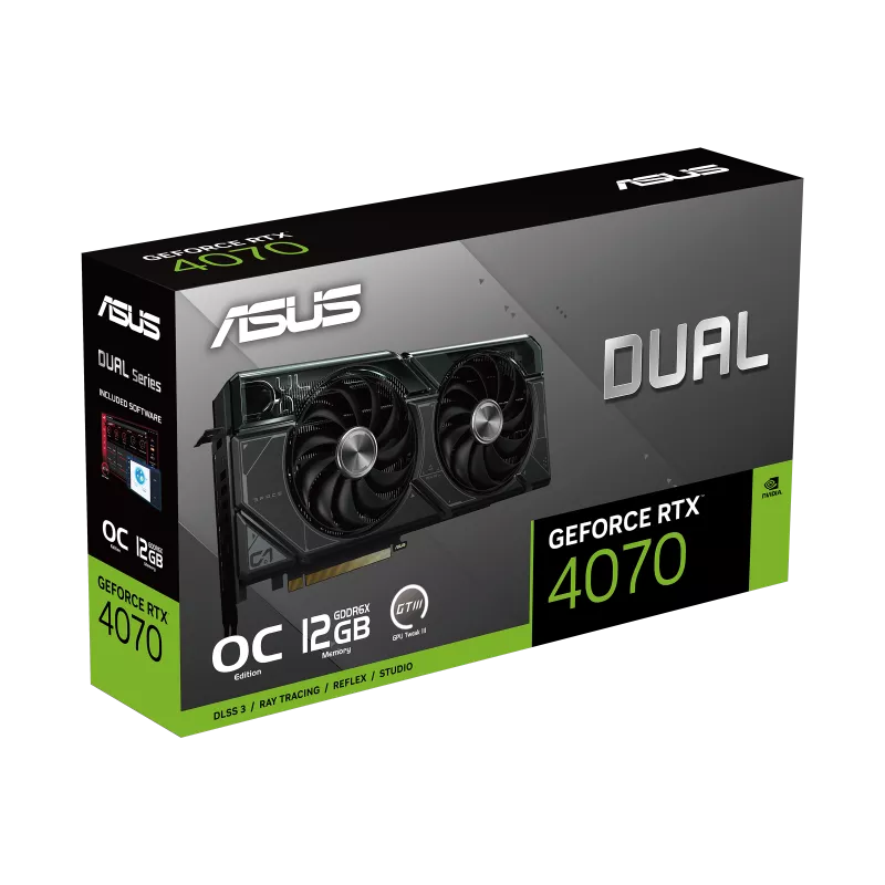 ASUS Dual GeForce RTX™ 4070 OC Edition 12GB GDDR6X- Graphics Card ASUS Dual GeForce RTX™ 4070 OC Edition 12GB GDDR6X- Graphics Card